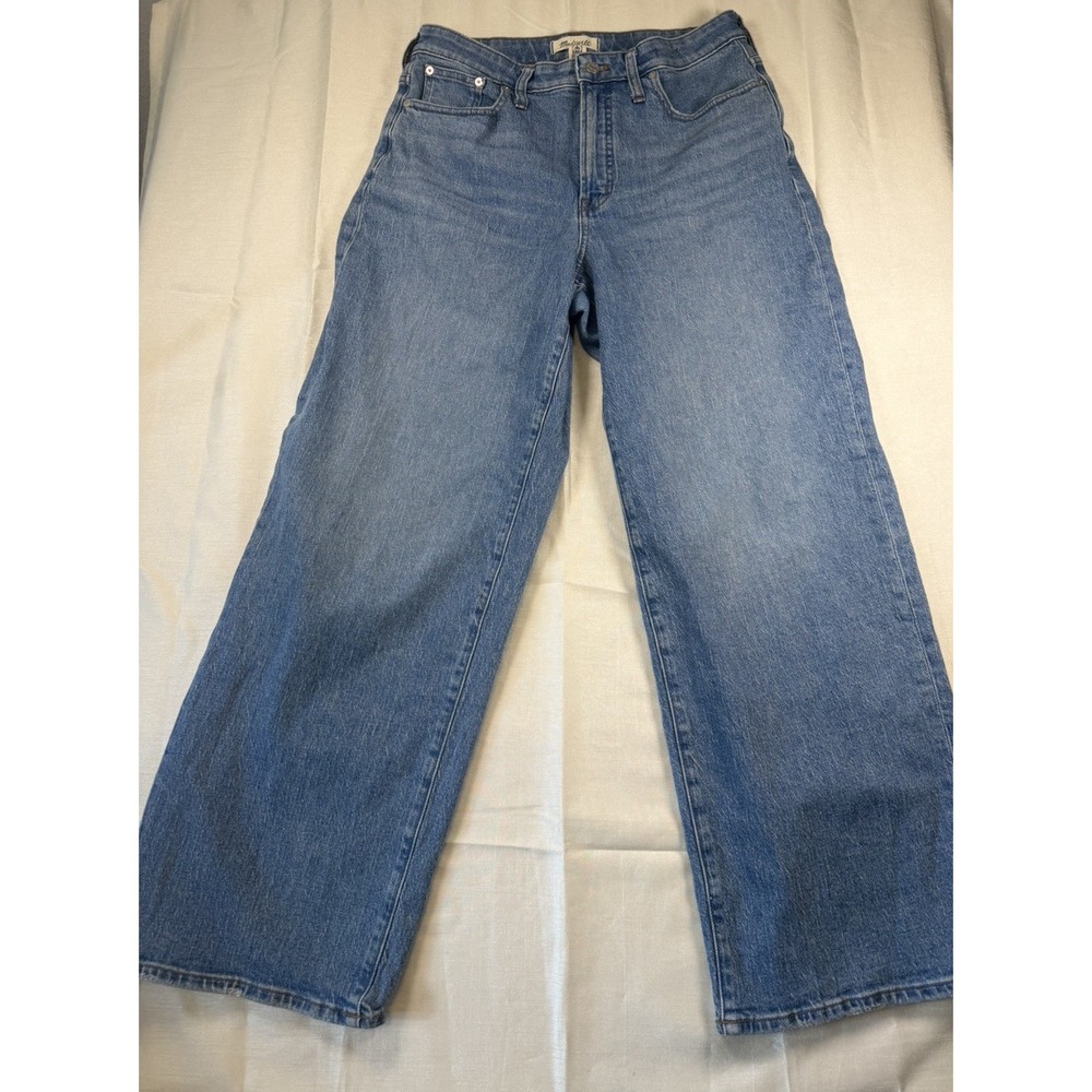 Madewell Women 30 The Curvy Perfect Vintage Wide Leg Jean Crop Light Wash Denim